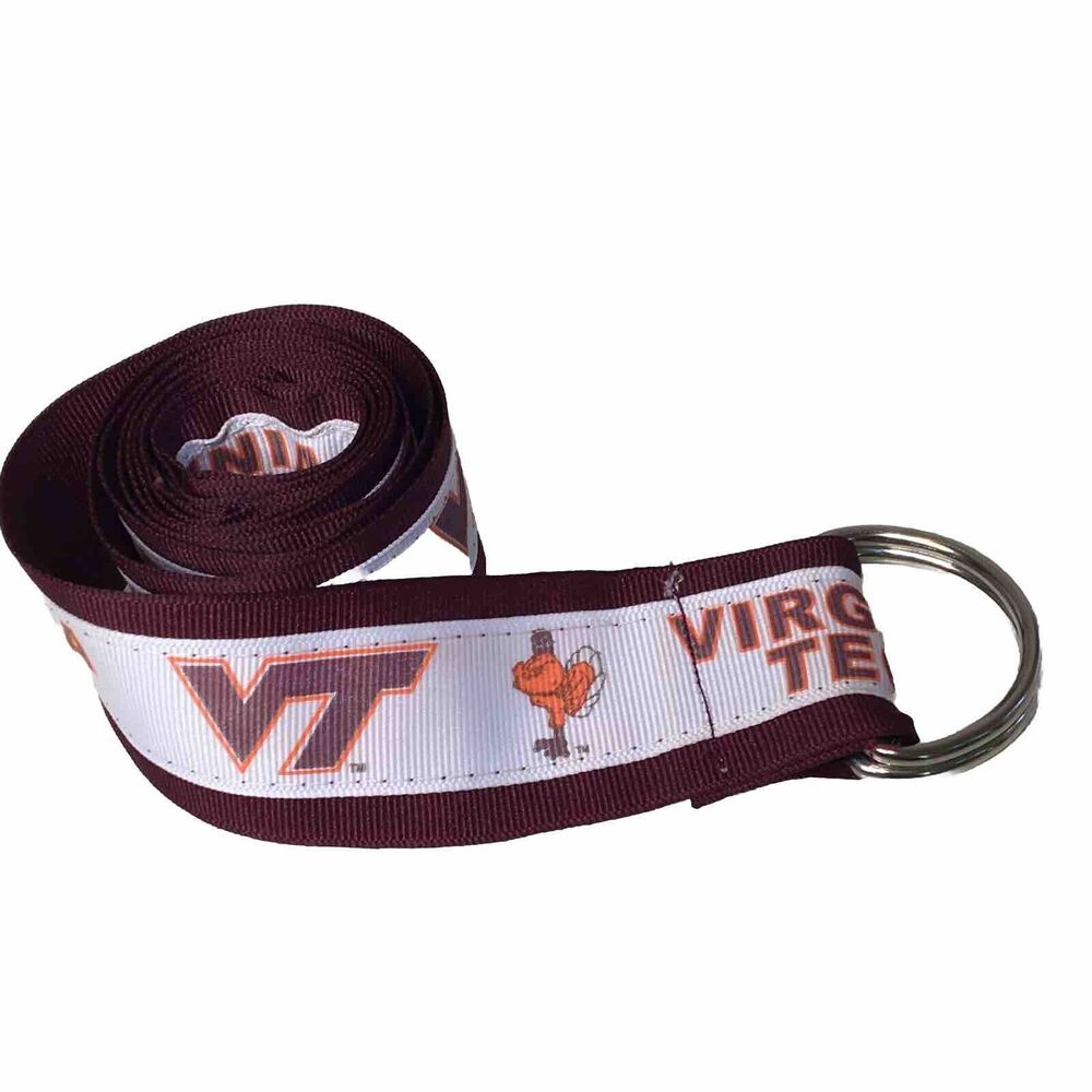 Virginia Tech Hokies Belt Men's/Women's 43" VT  D Ring‎ Ribbon Fabric Adjustable